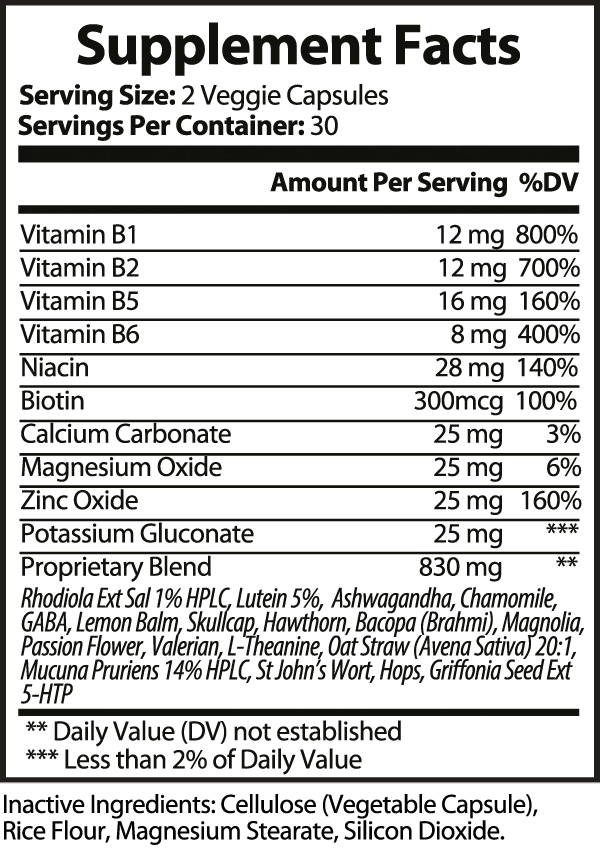 Anxiety Formula Supplement 